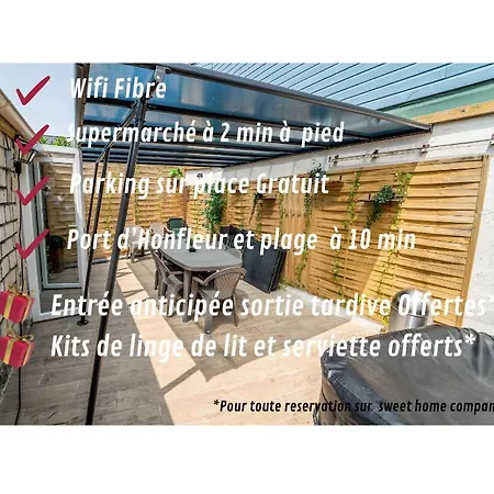 Maison Familiale Terrasse Jacuzzi Parking Sur Place Pres D'honfleur Équemauville